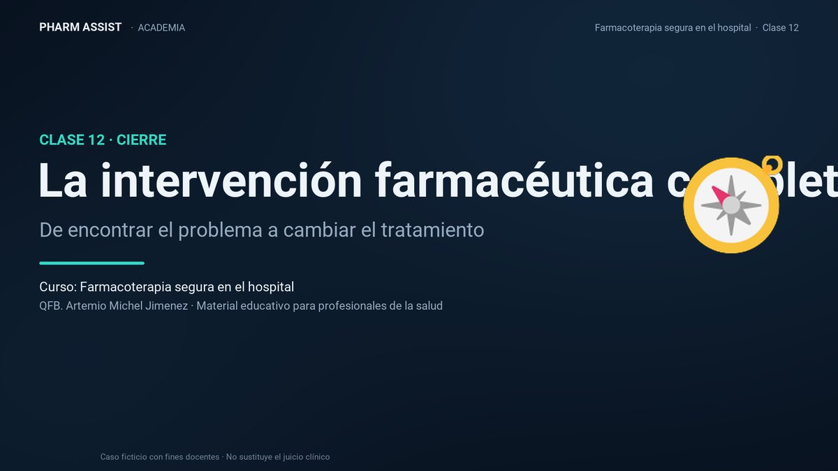 Portada de la clase 12: La intervención farmacéutica completa