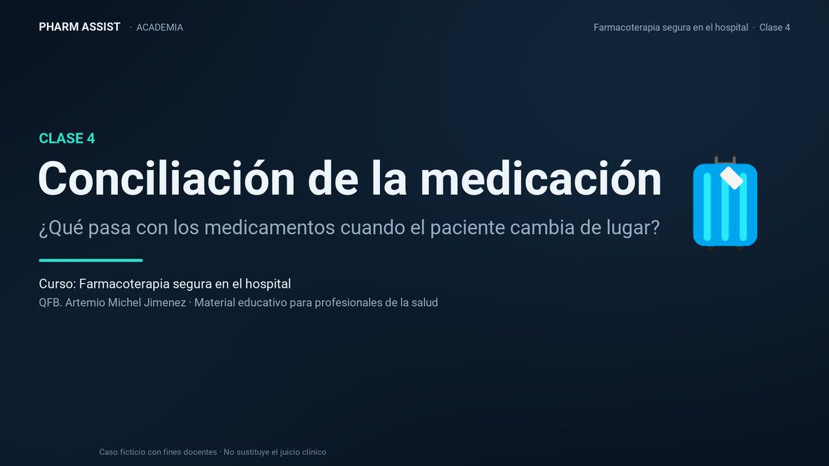 Portada de la clase 4: Conciliación de la medicación