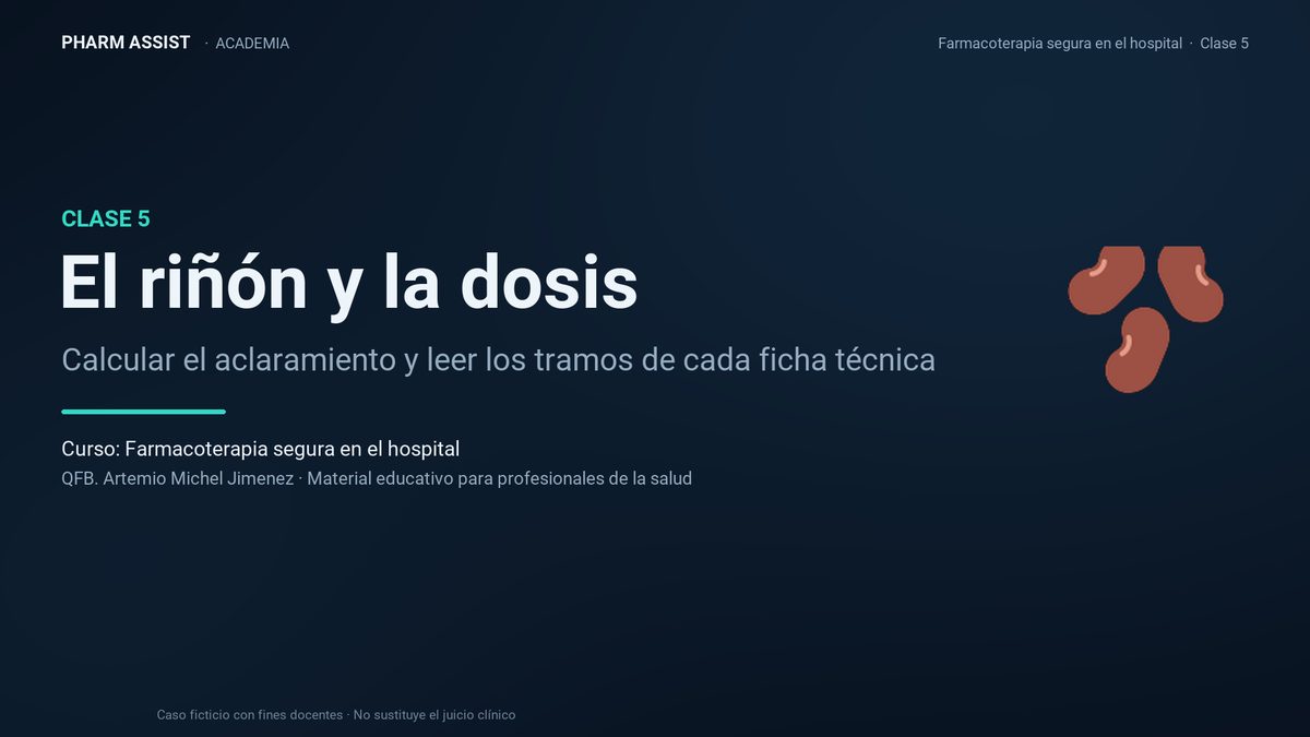 Portada de la clase 5: El riñón y la dosis