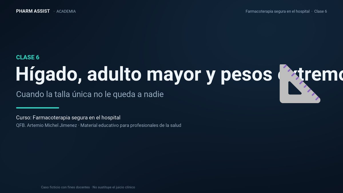 Portada de la clase 6: Hígado, adulto mayor y pesos extremos