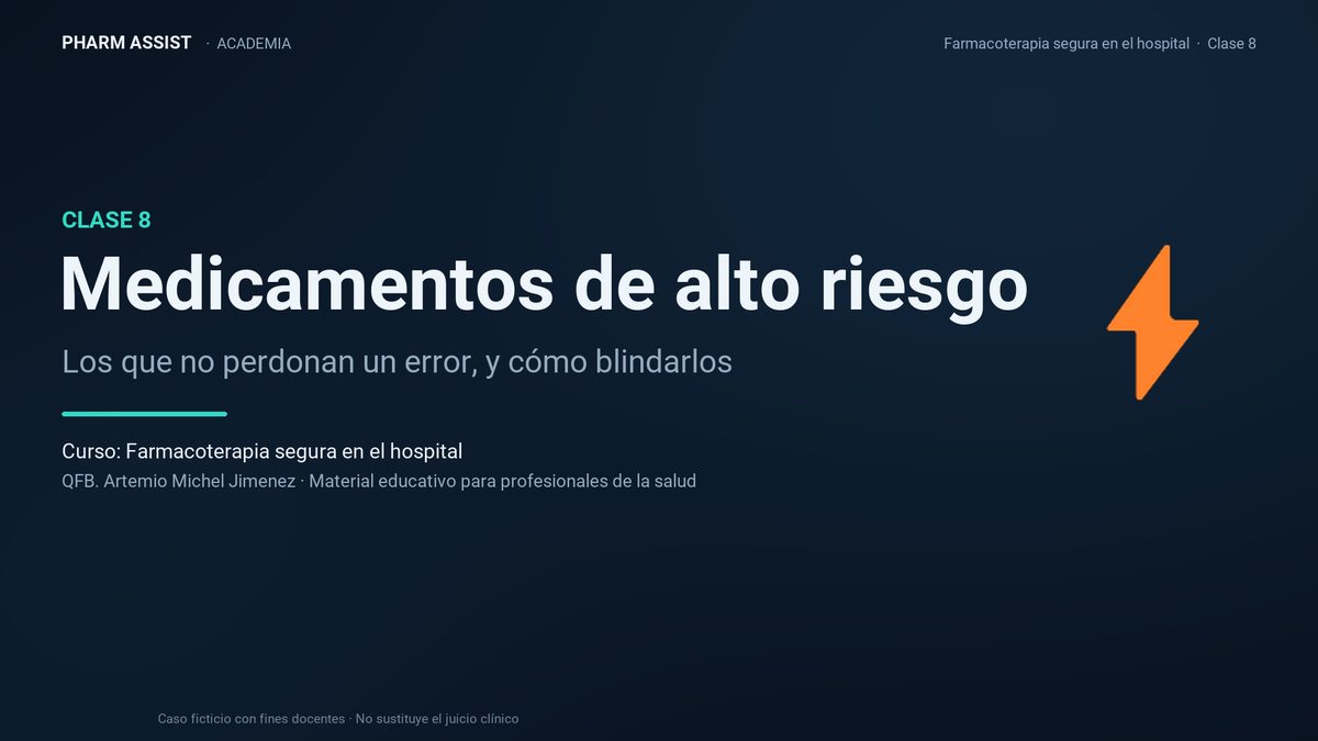Portada de la clase 8: Medicamentos de alto riesgo